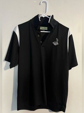 Men's Black & White Pinehurst Putterboy Golf Shirt